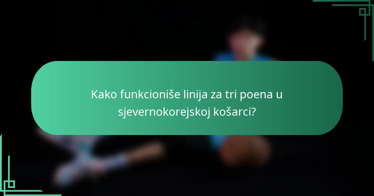 Kako funkcioniše linija za tri poena u sjevernokorejskoj košarci?