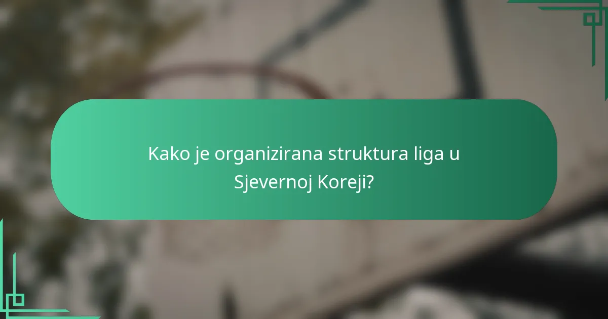 Kako je organizirana struktura liga u Sjevernoj Koreji?