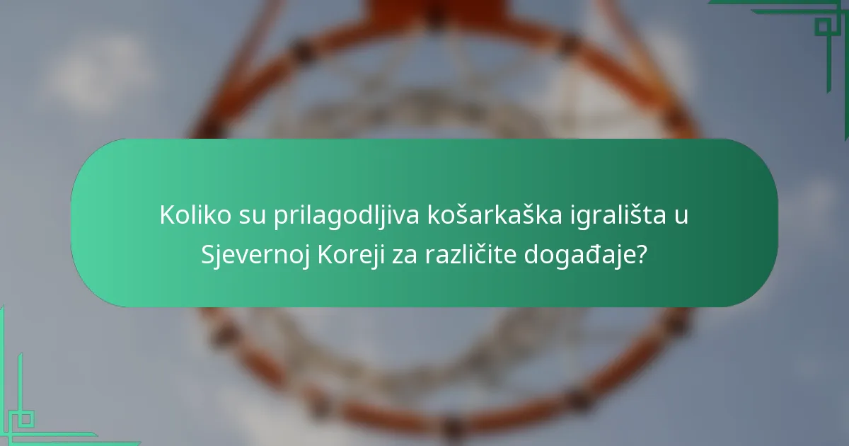 Koliko su prilagodljiva košarkaška igrališta u Sjevernoj Koreji za različite događaje?